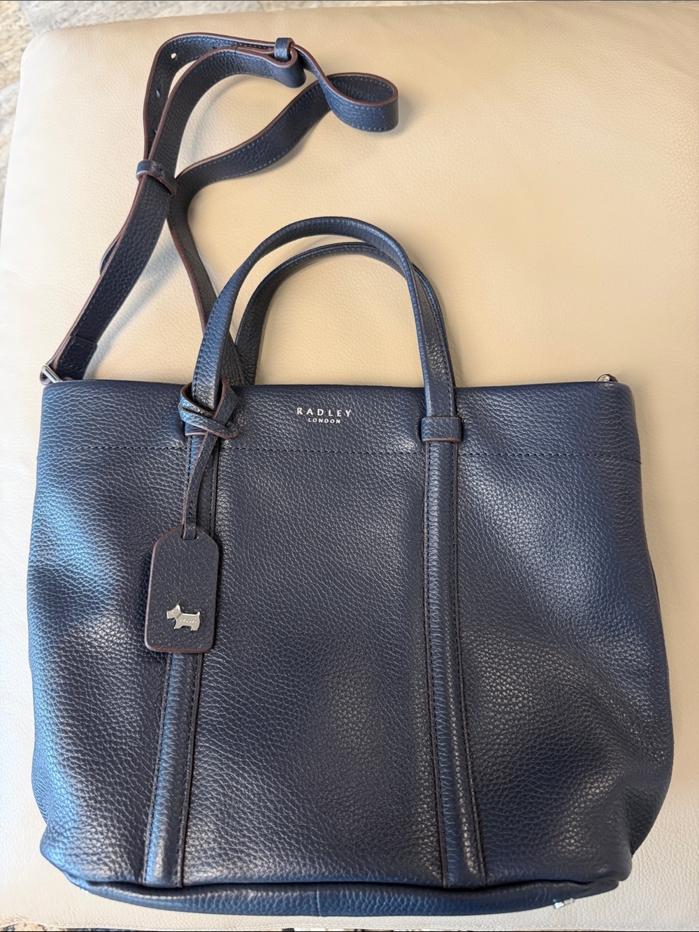 Radley London Navy Leather Tote Bag